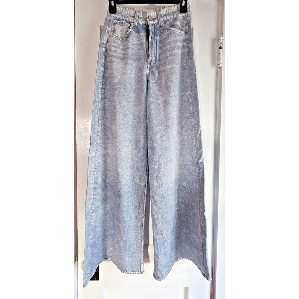 NWT ANOTHERCHILL woman XS stretch wide leg pants‎ 2 pockets cotton spandex